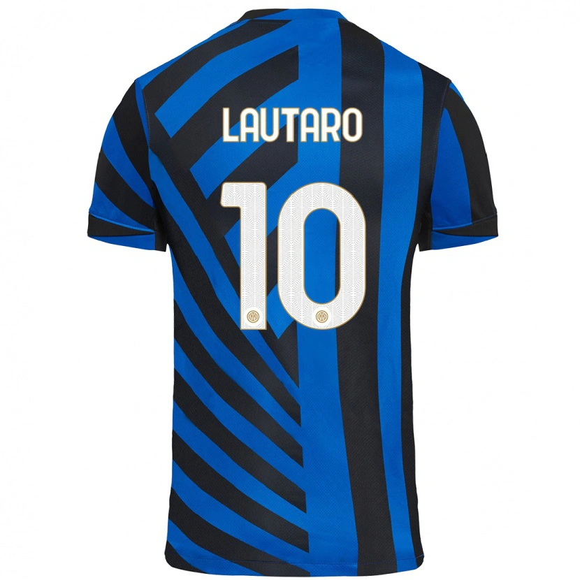 Danxen Kinderen Lautaro Martínez #10 Blauw Zwart Thuisshirt Thuistenue 2024/25 T-Shirt