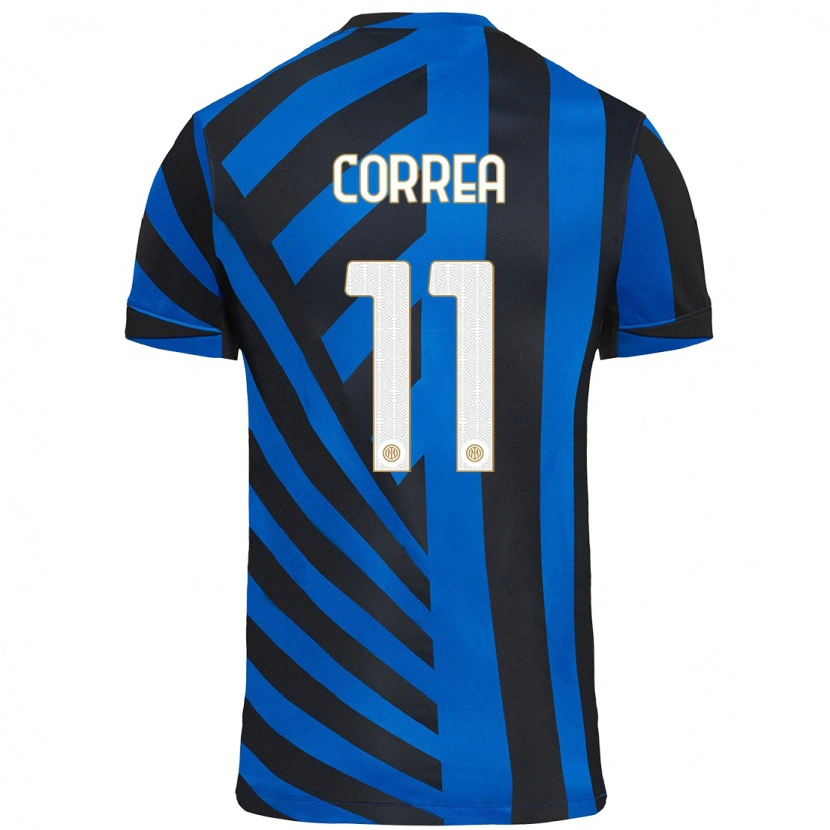 Danxen Kinderen Joaquín Correa #11 Blauw Zwart Thuisshirt Thuistenue 2024/25 T-Shirt