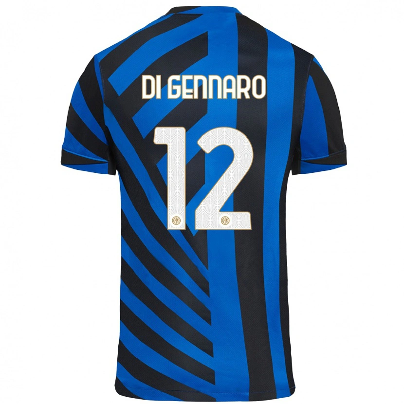 Danxen Kinderen Raffaele Di Gennaro #12 Blauw Zwart Thuisshirt Thuistenue 2024/25 T-Shirt