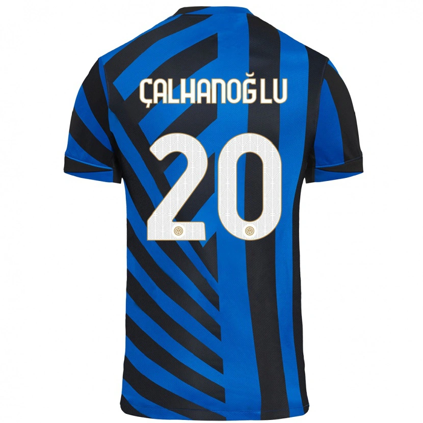 Danxen Kinderen Hakan Çalhanoğlu #20 Blauw Zwart Thuisshirt Thuistenue 2024/25 T-Shirt