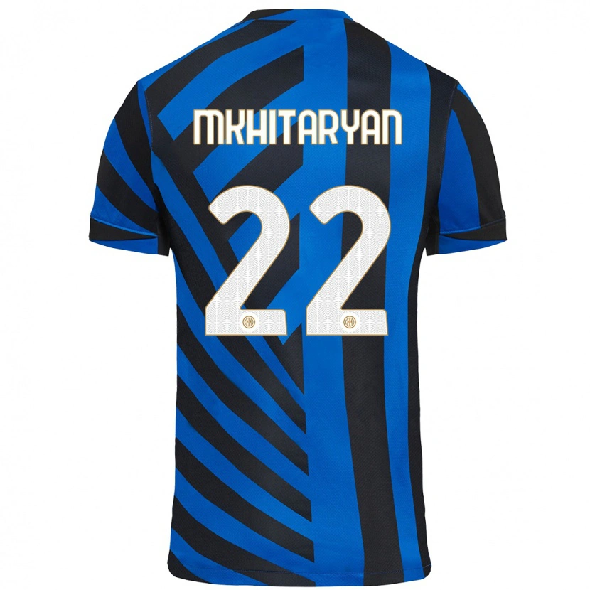 Danxen Kinderen Henrikh Mkhitaryan #22 Blauw Zwart Thuisshirt Thuistenue 2024/25 T-Shirt