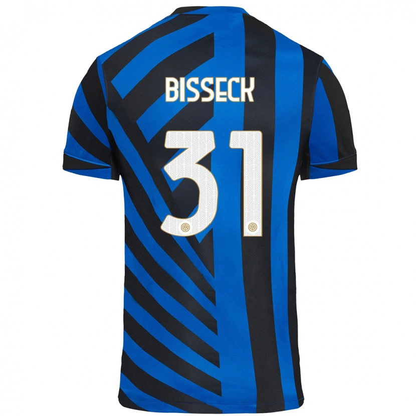 Danxen Kinderen Yann Bisseck #31 Blauw Zwart Thuisshirt Thuistenue 2024/25 T-Shirt