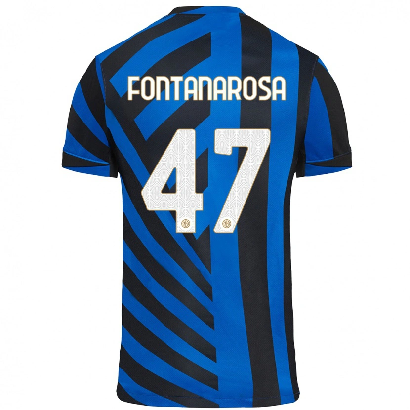 Danxen Kinderen Alessandro Fontanarosa #47 Blauw Zwart Thuisshirt Thuistenue 2024/25 T-Shirt