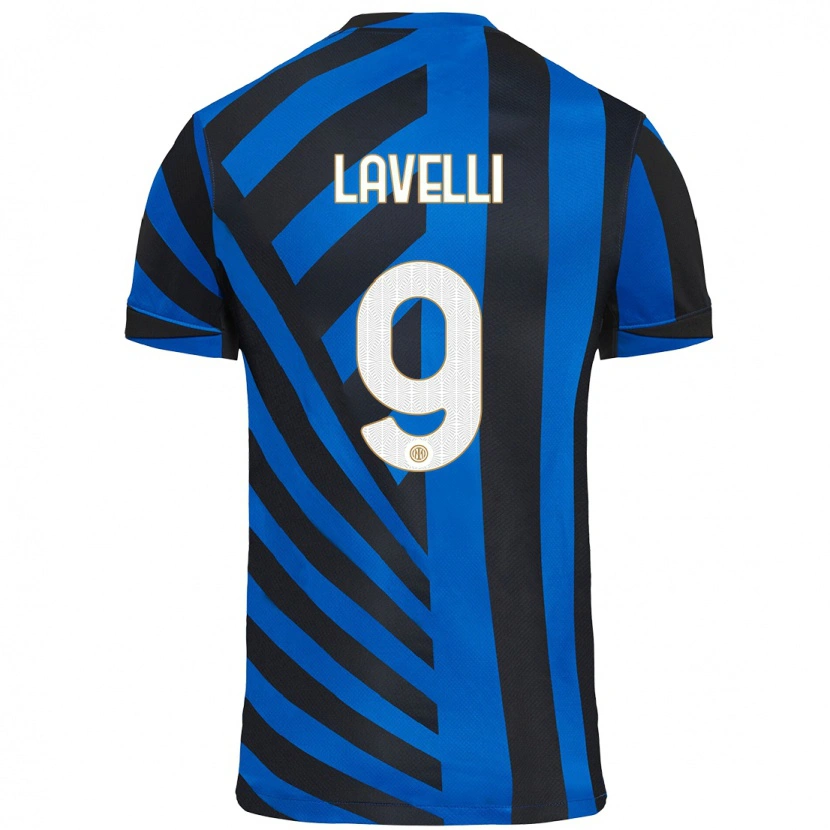 Danxen Kinderen Matteo Lavelli #9 Blauw Zwart Thuisshirt Thuistenue 2024/25 T-Shirt