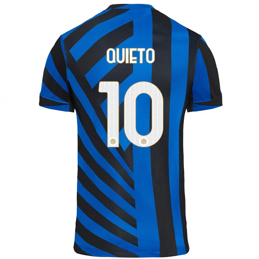 Danxen Kinderen Daniele Quieto #10 Blauw Zwart Thuisshirt Thuistenue 2024/25 T-Shirt