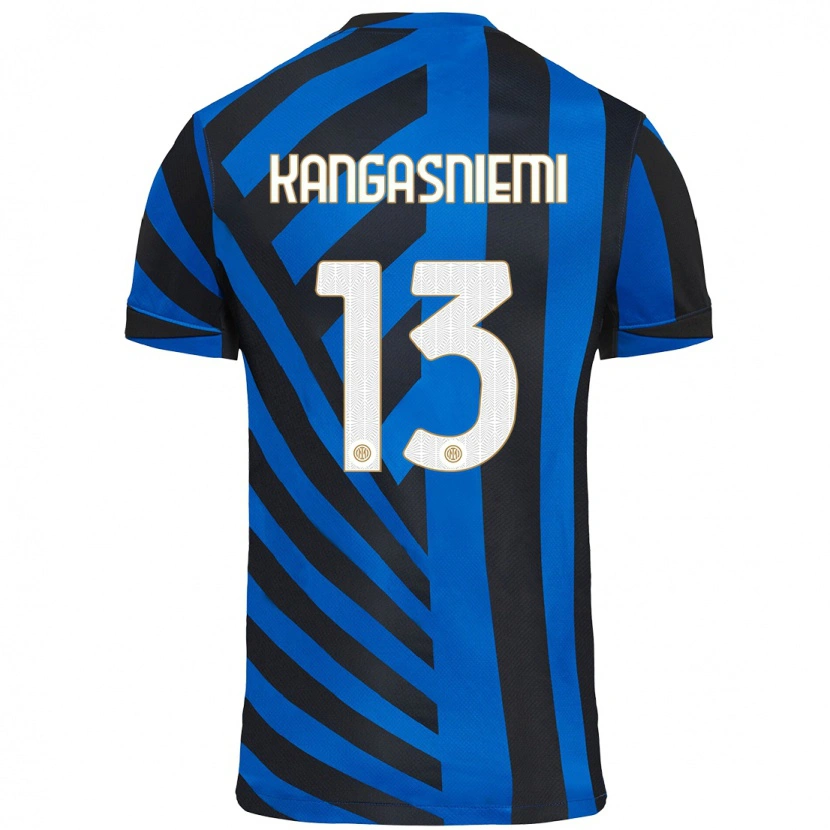 Danxen Kinderen Ilari Kangasniemi #13 Blauw Zwart Thuisshirt Thuistenue 2024/25 T-Shirt