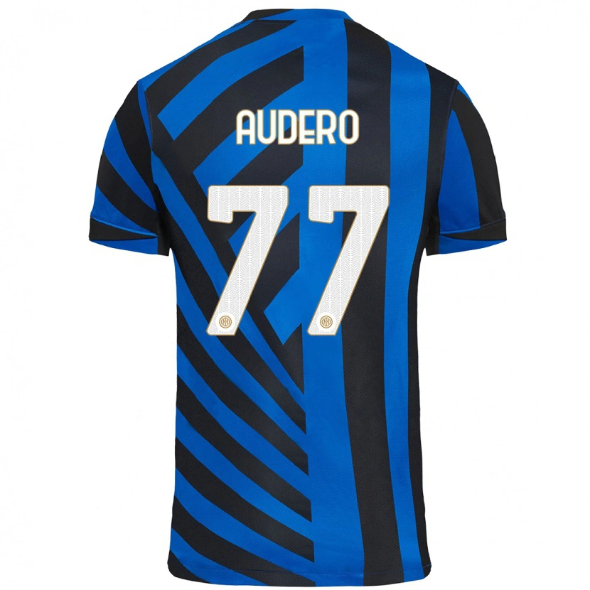 Danxen Kinderen Emil Audero #77 Blauw Zwart Thuisshirt Thuistenue 2024/25 T-Shirt