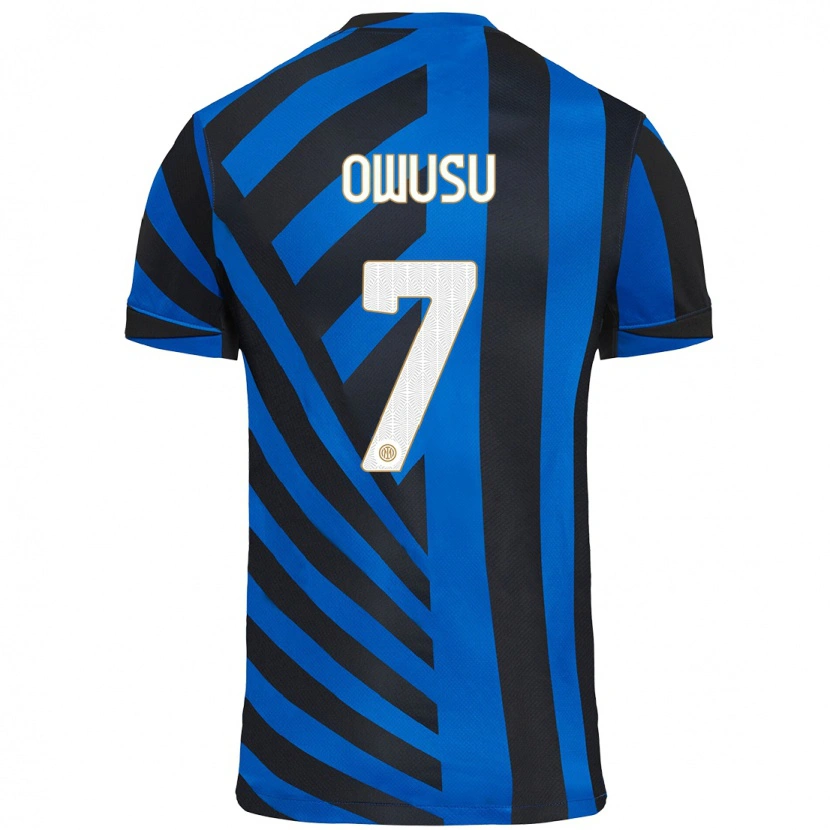 Danxen Kinderen Enoch Owusu #7 Blauw Zwart Thuisshirt Thuistenue 2024/25 T-Shirt