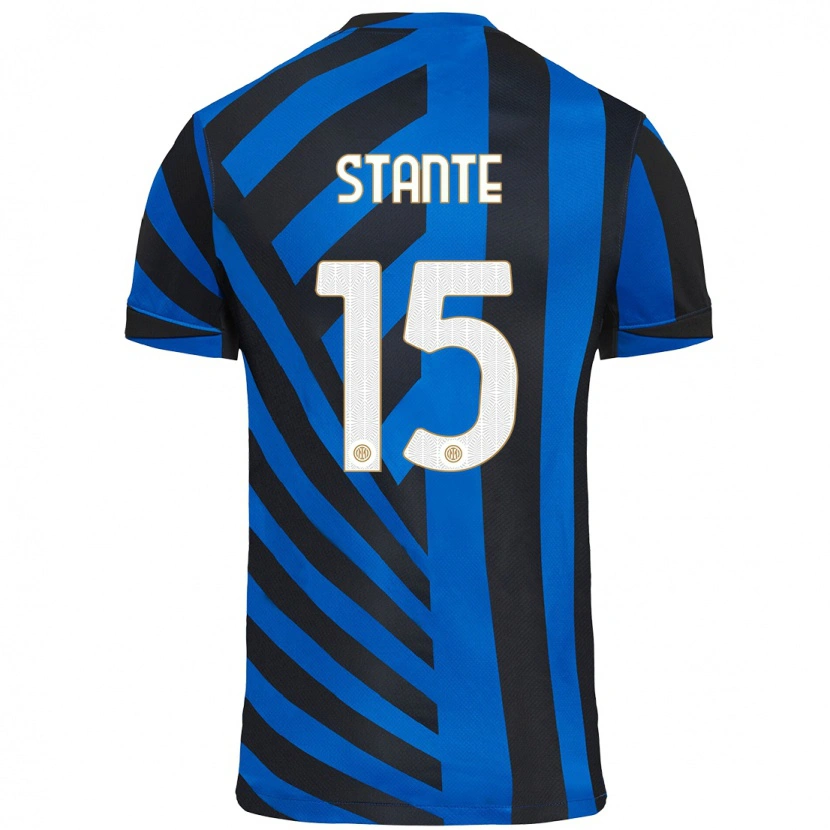 Danxen Kinderen Francesco Stante #15 Blauw Zwart Thuisshirt Thuistenue 2024/25 T-Shirt