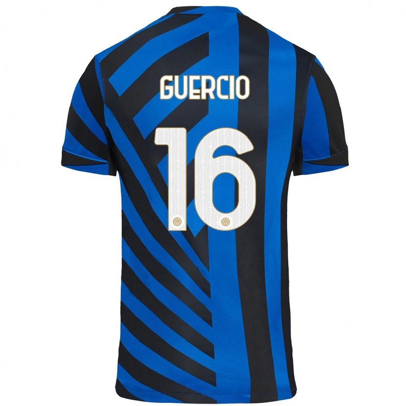 Danxen Kinderen Tommaso Guercio #16 Blauw Zwart Thuisshirt Thuistenue 2024/25 T-Shirt