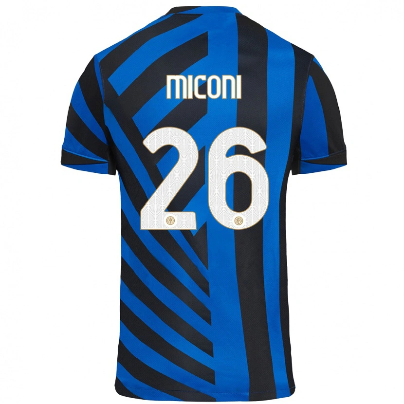 Danxen Kinderen Riccardo Miconi #26 Blauw Zwart Thuisshirt Thuistenue 2024/25 T-Shirt