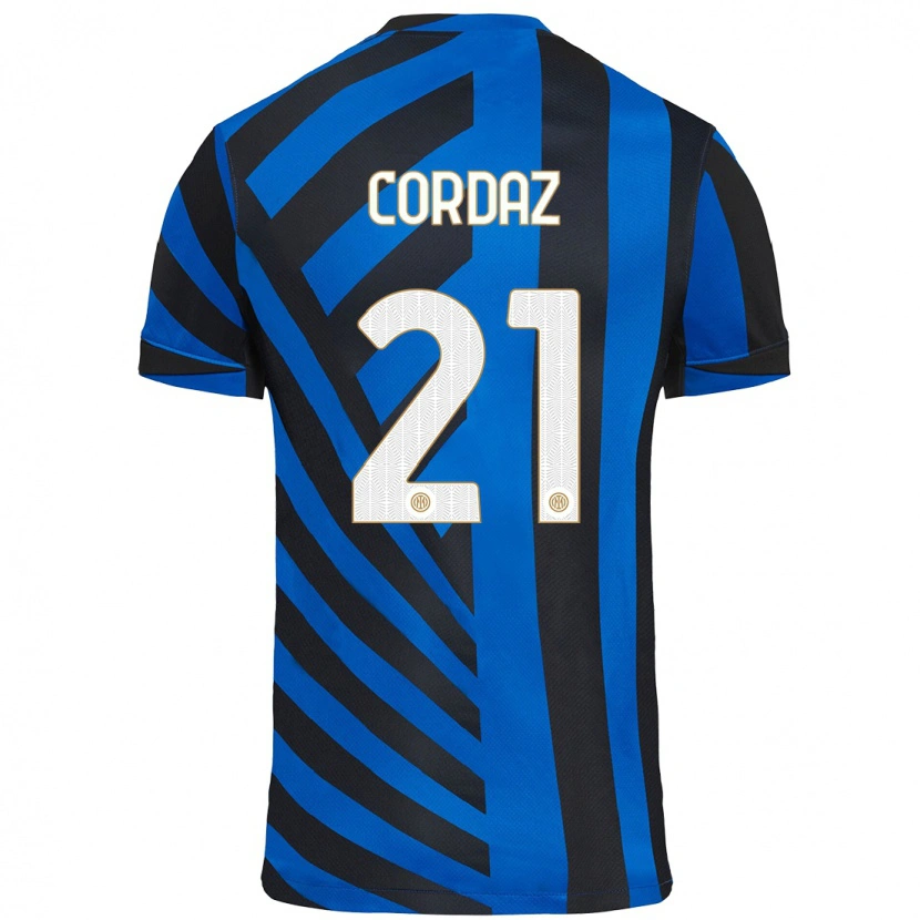 Danxen Kinderen Alex Cordaz #21 Blauw Zwart Thuisshirt Thuistenue 2024/25 T-Shirt