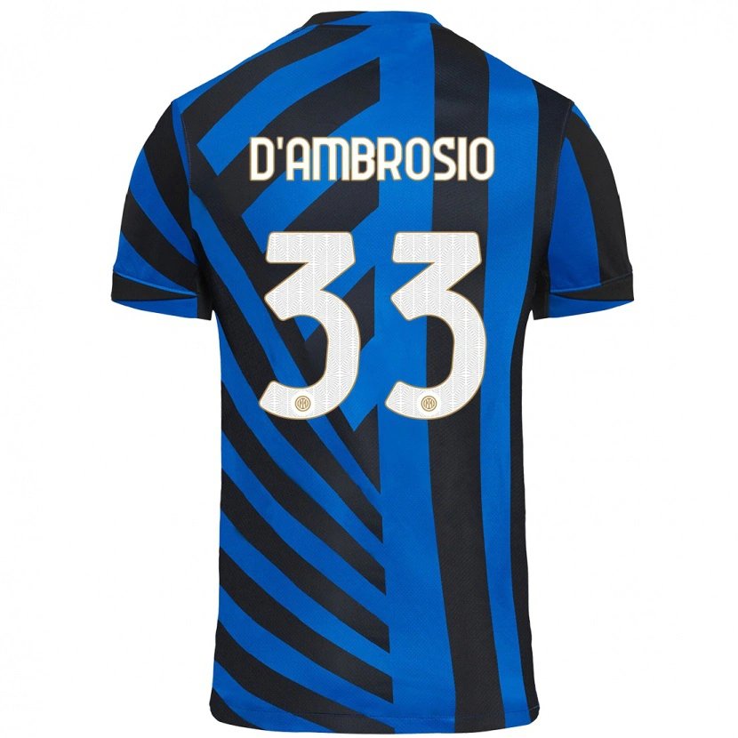 Danxen Kinderen Danilo D'ambrosio #33 Blauw Zwart Thuisshirt Thuistenue 2024/25 T-Shirt