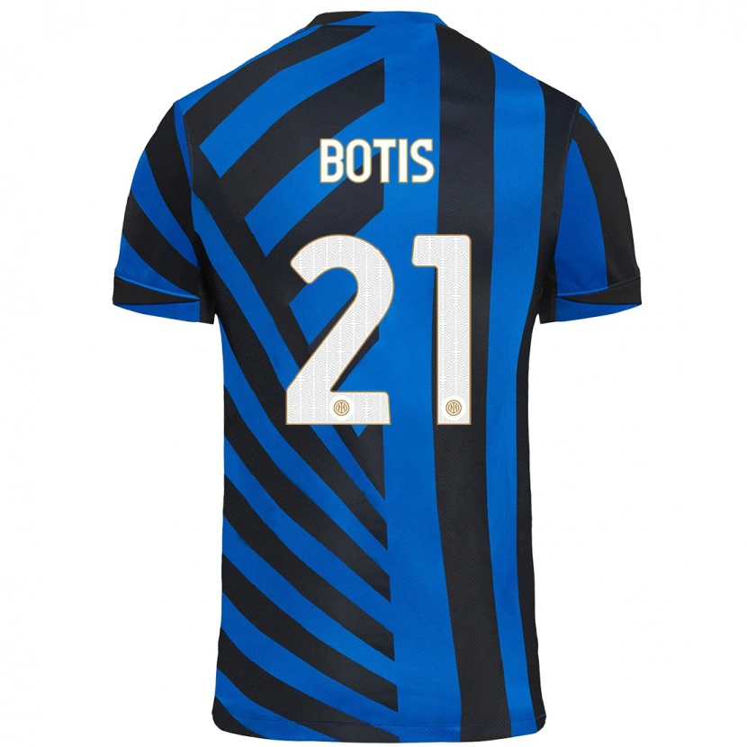 Danxen Kinderen Nikolaos Botis #21 Blauw Zwart Thuisshirt Thuistenue 2024/25 T-Shirt