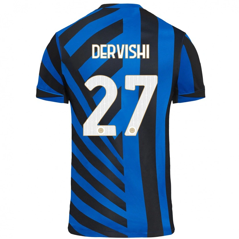 Danxen Kinderen Kristian Dervishi #27 Blauw Zwart Thuisshirt Thuistenue 2024/25 T-Shirt