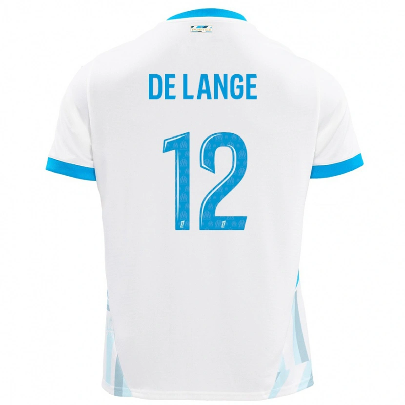 Danxen Kinderen Jeffrey De Lange #12 Wit Hemelsblauw Thuisshirt Thuistenue 2024/25 T-Shirt