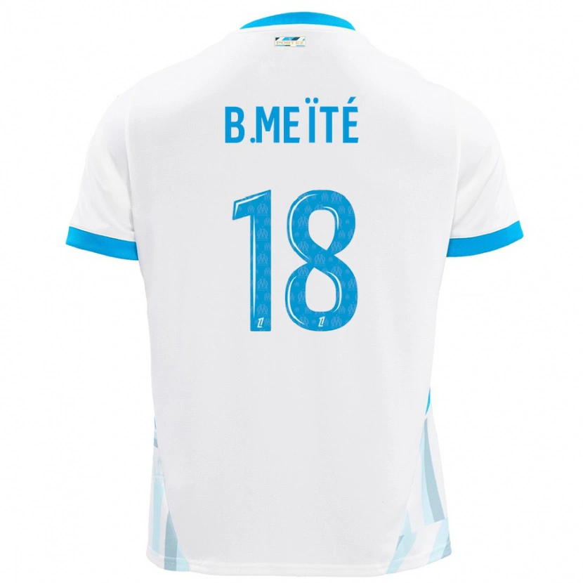 Danxen Kinderen Bamo Meïté #18 Wit Hemelsblauw Thuisshirt Thuistenue 2024/25 T-Shirt