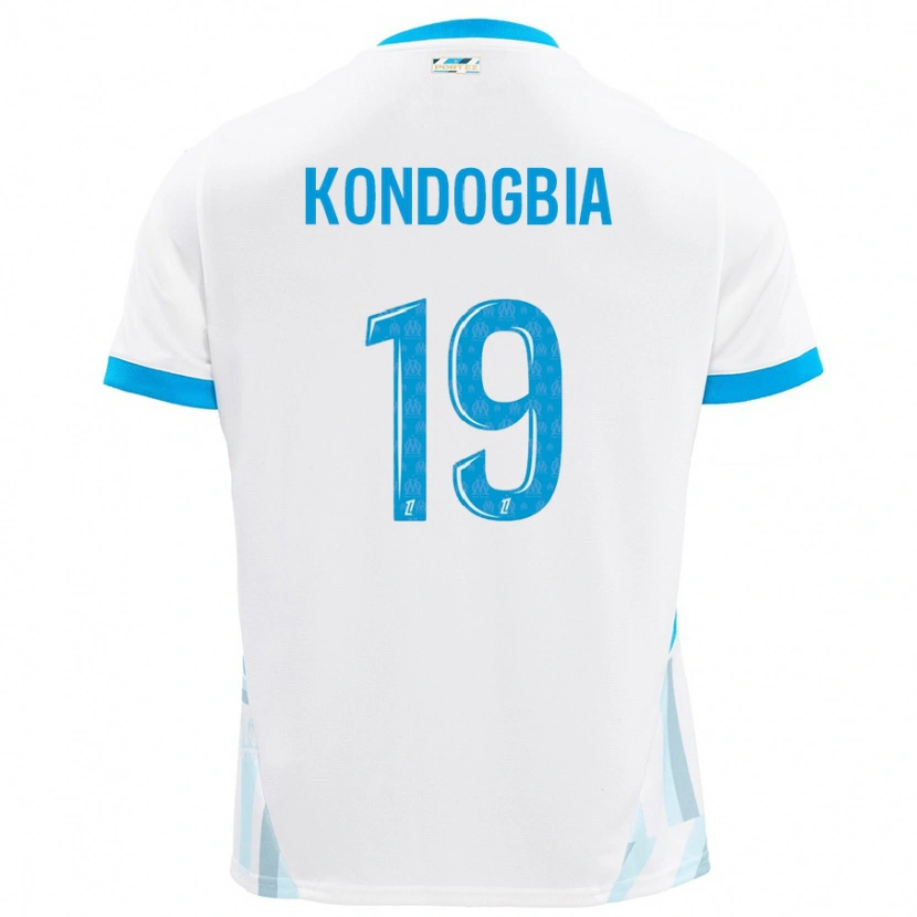 Danxen Kinderen Geoffrey Kondogbia #19 Wit Hemelsblauw Thuisshirt Thuistenue 2024/25 T-Shirt