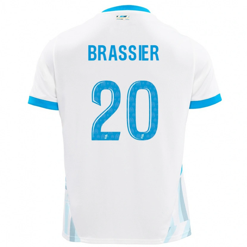 Danxen Kinderen Lilian Brassier #20 Wit Hemelsblauw Thuisshirt Thuistenue 2024/25 T-Shirt