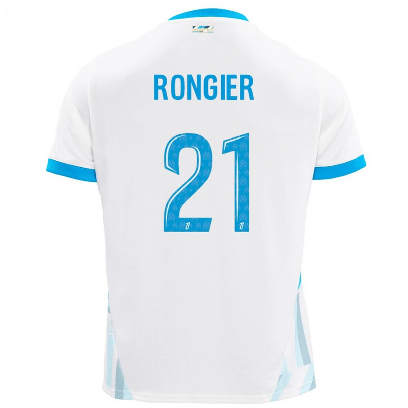 Danxen Kinderen Valentin Rongier #21 Wit Hemelsblauw Thuisshirt Thuistenue 2024/25 T-Shirt