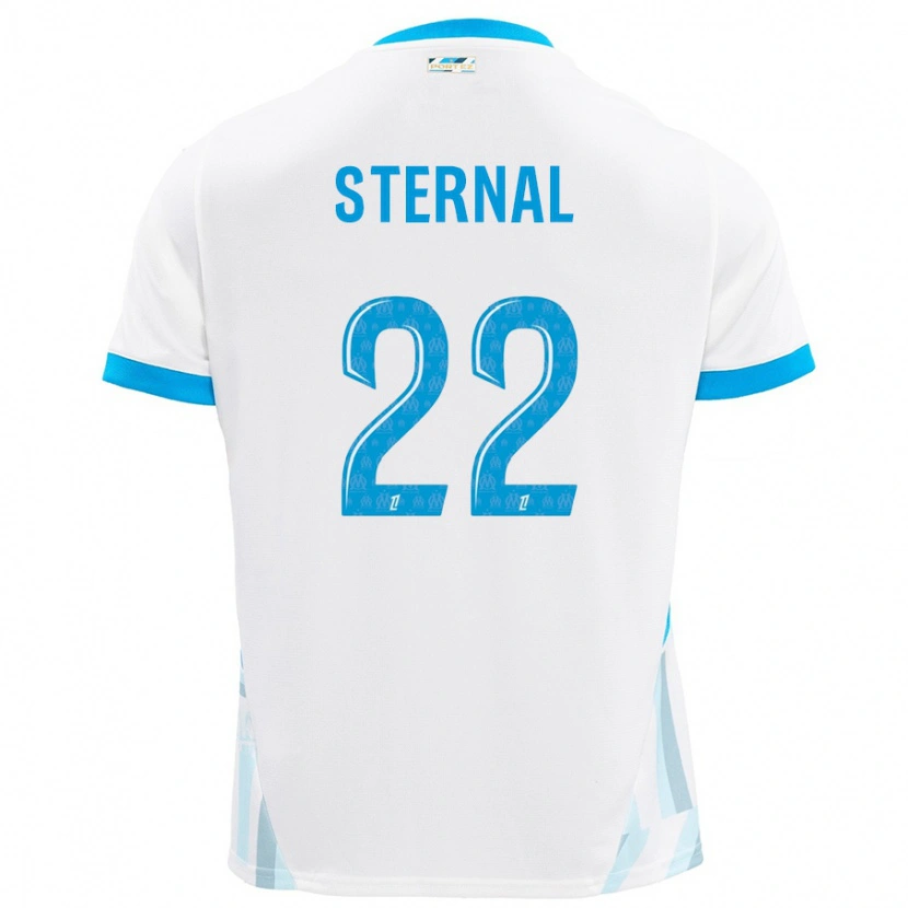 Danxen Kinderen Enzo Sternal #22 Wit Hemelsblauw Thuisshirt Thuistenue 2024/25 T-Shirt