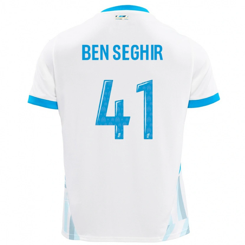 Danxen Kinderen Salim Ben Seghir #41 Wit Hemelsblauw Thuisshirt Thuistenue 2024/25 T-Shirt