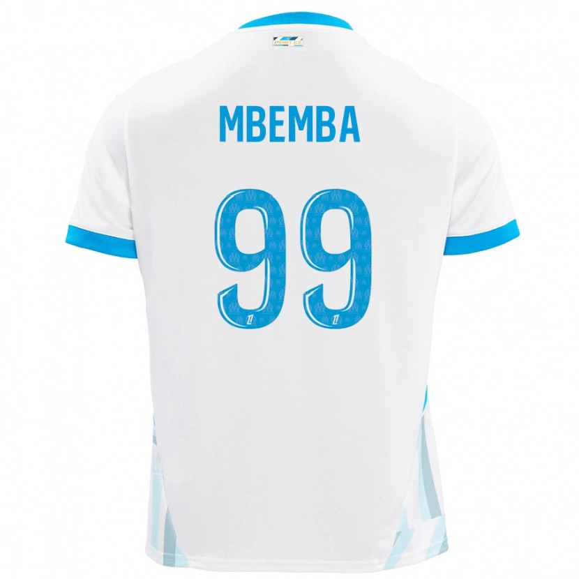 Danxen Kinderen Chancel Mbemba #99 Wit Hemelsblauw Thuisshirt Thuistenue 2024/25 T-Shirt