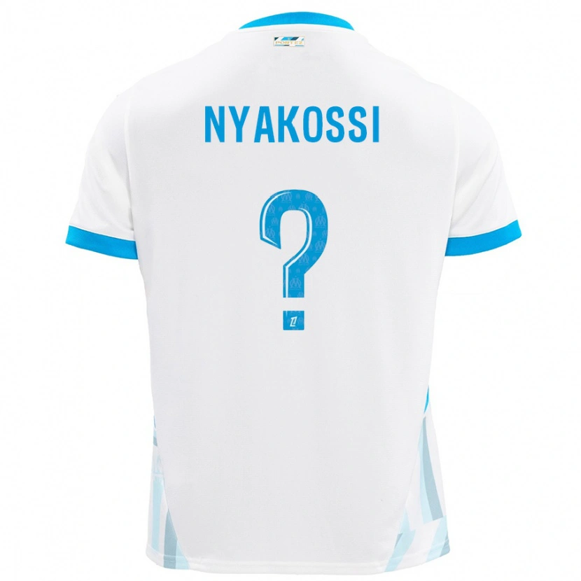 Danxen Kinderen Roggerio Nyakossi #0 Wit Hemelsblauw Thuisshirt Thuistenue 2024/25 T-Shirt