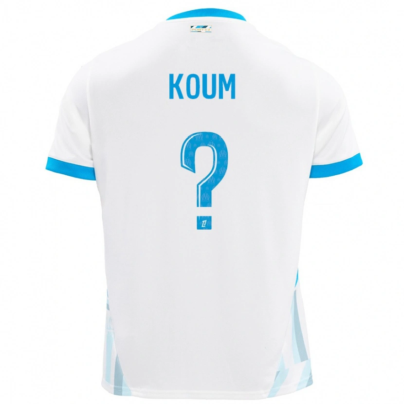 Danxen Kinderen Alexi Koum #0 Wit Hemelsblauw Thuisshirt Thuistenue 2024/25 T-Shirt