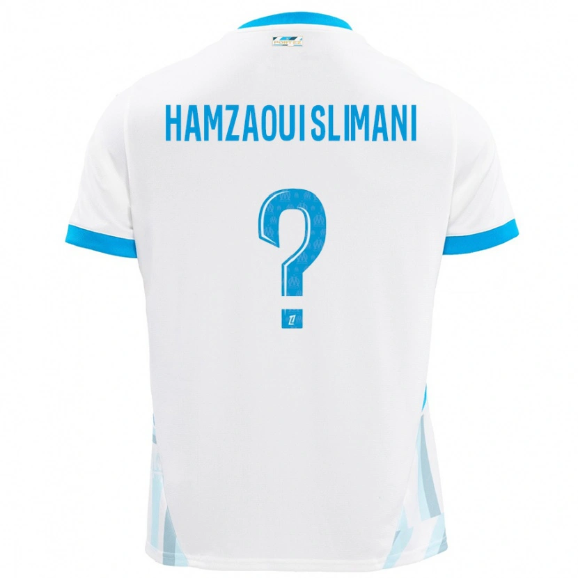 Danxen Kinderen Hilan Hamzaoui Slimani #0 Wit Hemelsblauw Thuisshirt Thuistenue 2024/25 T-Shirt