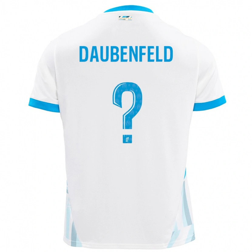 Danxen Kinderen Lucas Daubenfeld #0 Wit Hemelsblauw Thuisshirt Thuistenue 2024/25 T-Shirt