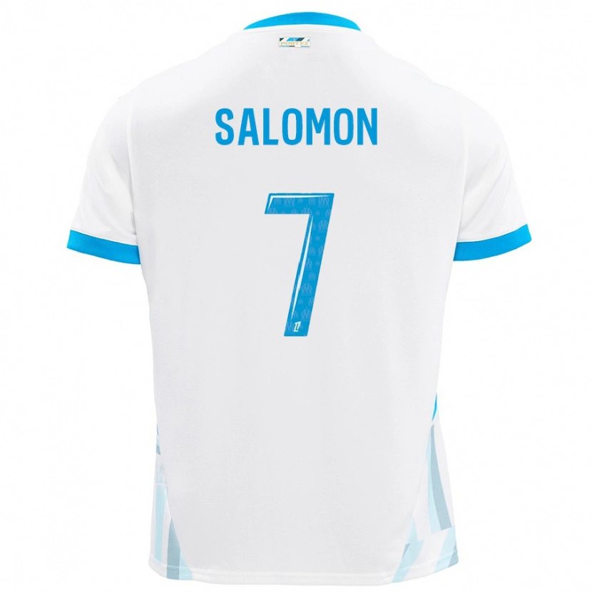 Danxen Kinderen Maëva Salomon #7 Wit Hemelsblauw Thuisshirt Thuistenue 2024/25 T-Shirt