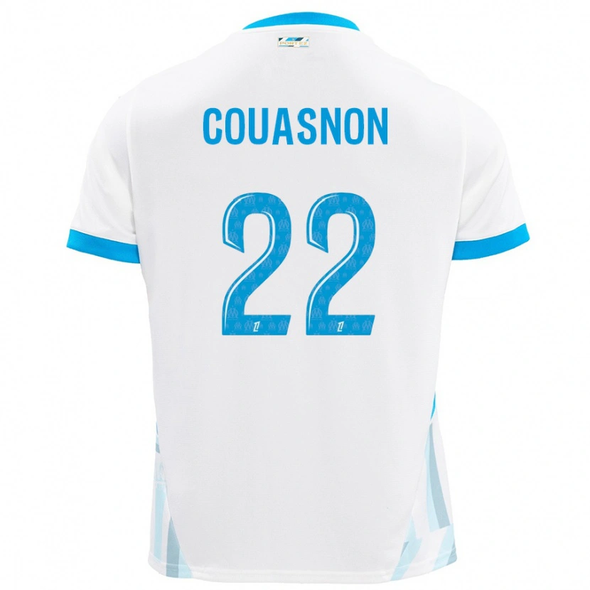 Danxen Kinderen Roxane Couasnon #22 Wit Hemelsblauw Thuisshirt Thuistenue 2024/25 T-Shirt