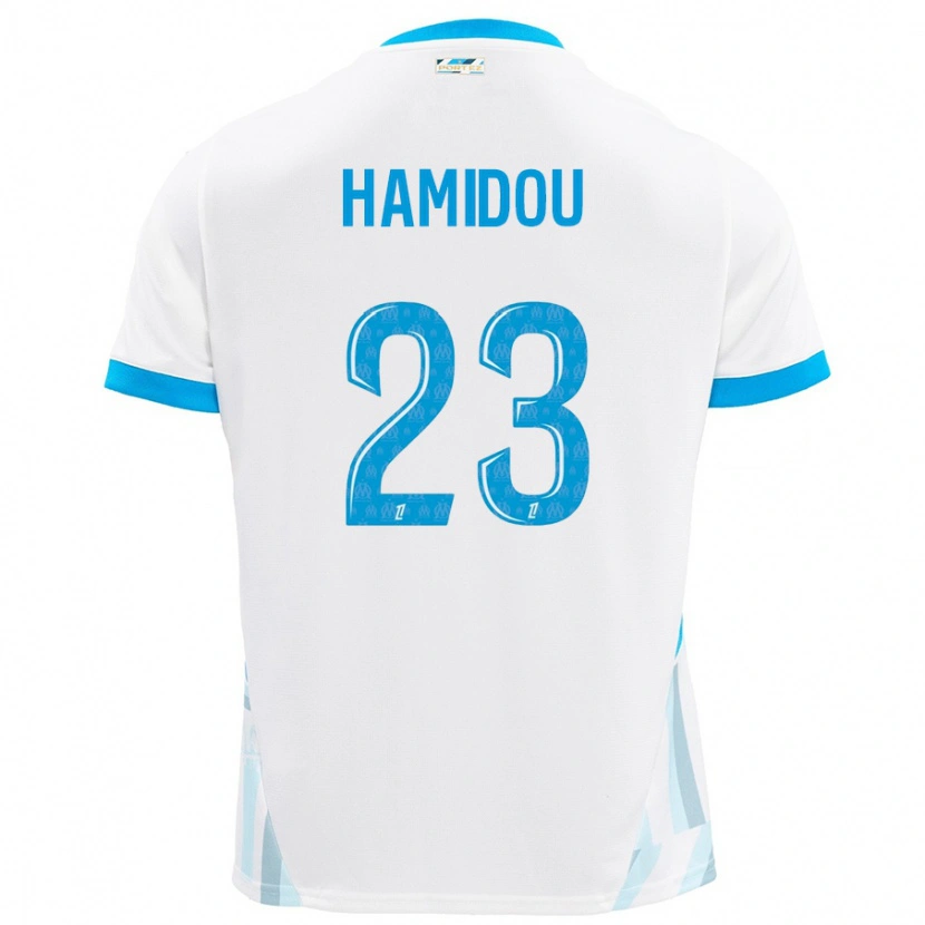 Danxen Kinderen Jamila Hamidou #23 Wit Hemelsblauw Thuisshirt Thuistenue 2024/25 T-Shirt