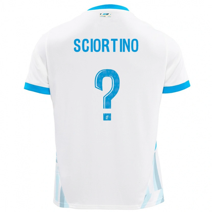 Danxen Kinderen Paolo Sciortino #0 Wit Hemelsblauw Thuisshirt Thuistenue 2024/25 T-Shirt