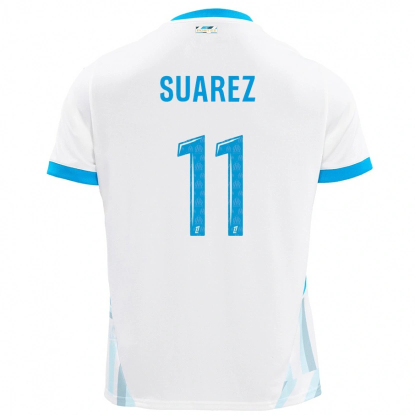 Danxen Kinderen Luis Suarez #11 Wit Hemelsblauw Thuisshirt Thuistenue 2024/25 T-Shirt