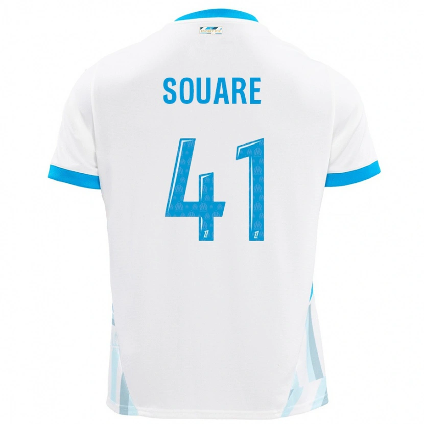 Danxen Kinderen Cheick Souare #41 Wit Hemelsblauw Thuisshirt Thuistenue 2024/25 T-Shirt