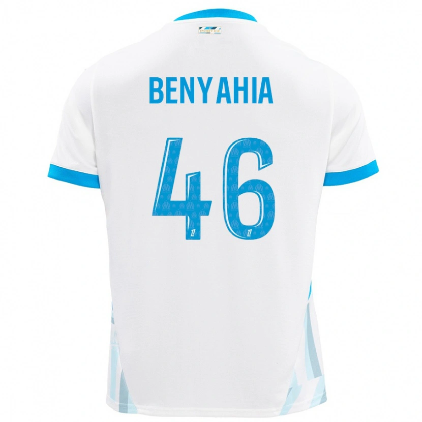 Danxen Kinderen Aylan Benyahia-Tani #46 Wit Hemelsblauw Thuisshirt Thuistenue 2024/25 T-Shirt