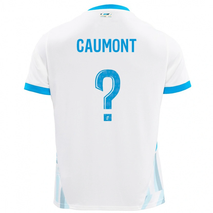 Danxen Kinderen Enzo Caumont #0 Wit Hemelsblauw Thuisshirt Thuistenue 2024/25 T-Shirt