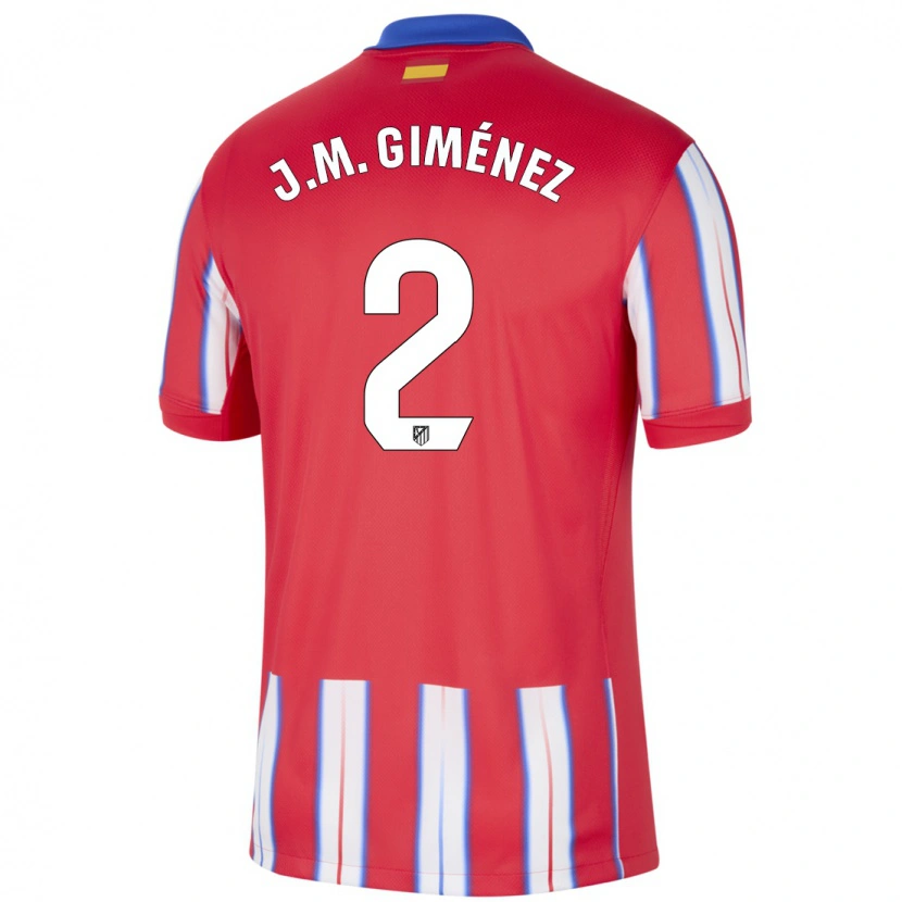 Danxen Kinderen José María Giménez #2 Rood Wit Blauw Thuisshirt Thuistenue 2024/25 T-Shirt