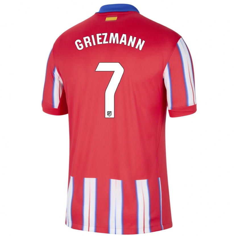 Danxen Kinderen Antoine Griezmann #7 Rood Wit Blauw Thuisshirt Thuistenue 2024/25 T-Shirt