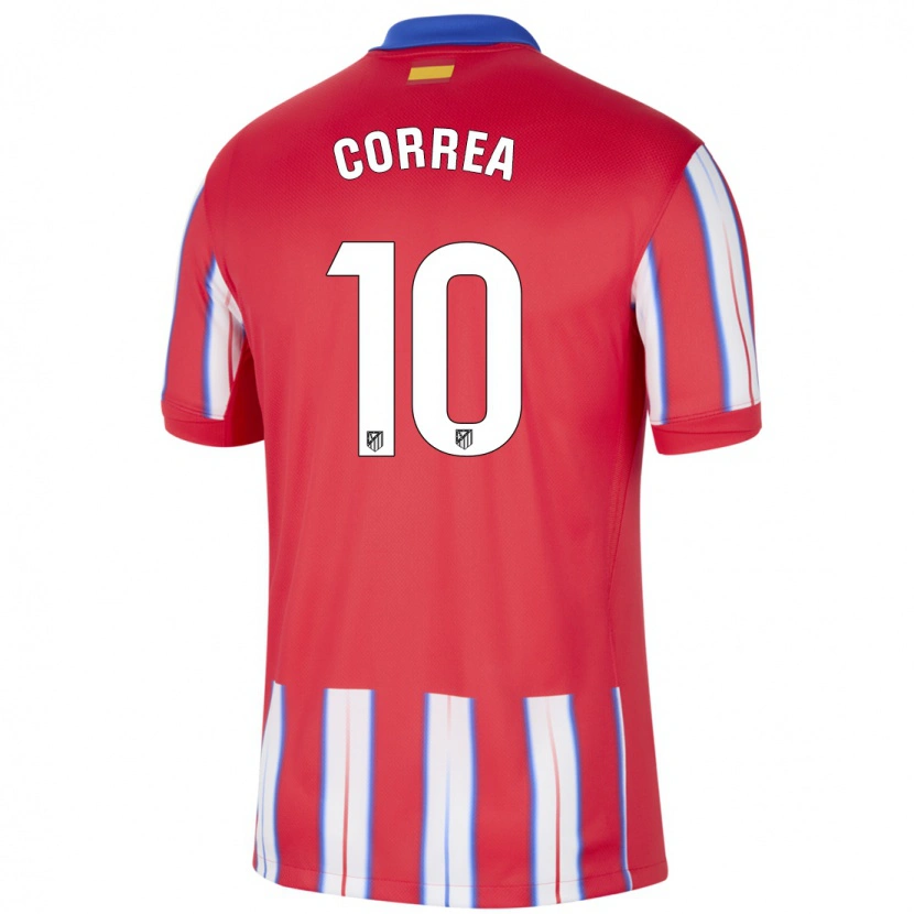 Danxen Kinderen Ángel Correa #10 Rood Wit Blauw Thuisshirt Thuistenue 2024/25 T-Shirt