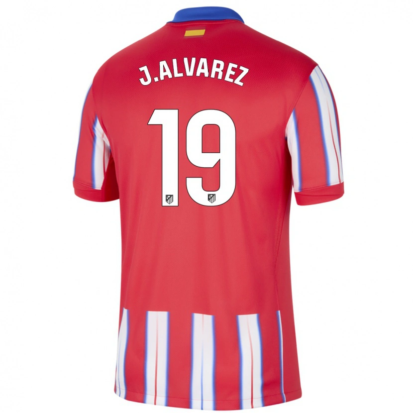 Danxen Kinderen Julián Alvarez #19 Rood Wit Blauw Thuisshirt Thuistenue 2024/25 T-Shirt