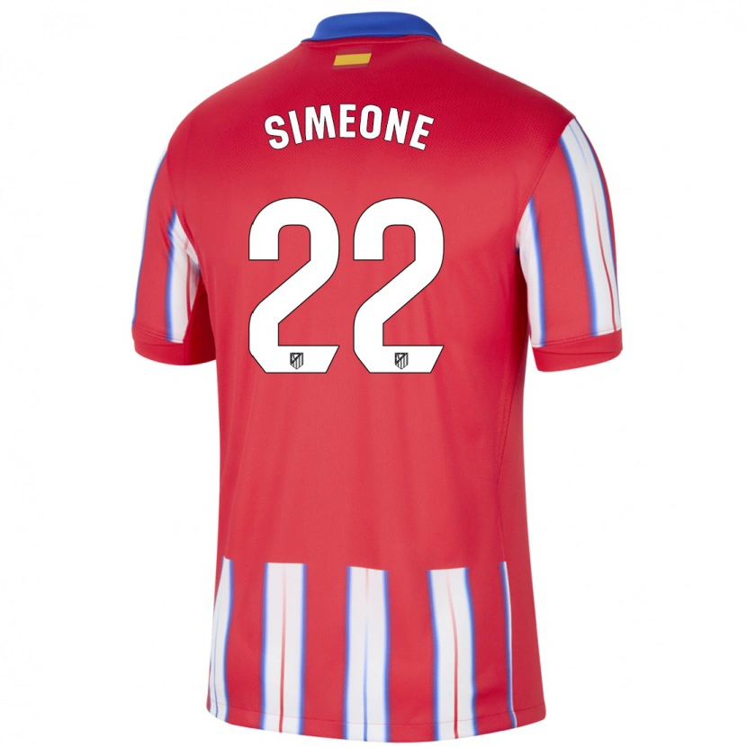 Danxen Kinderen Giuliano Simeone #22 Rood Wit Blauw Thuisshirt Thuistenue 2024/25 T-Shirt