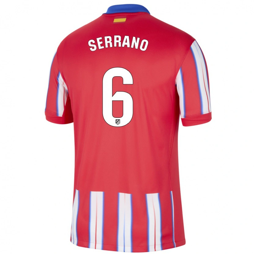 Danxen Kinderen Javi Serrano #6 Rood Wit Blauw Thuisshirt Thuistenue 2024/25 T-Shirt