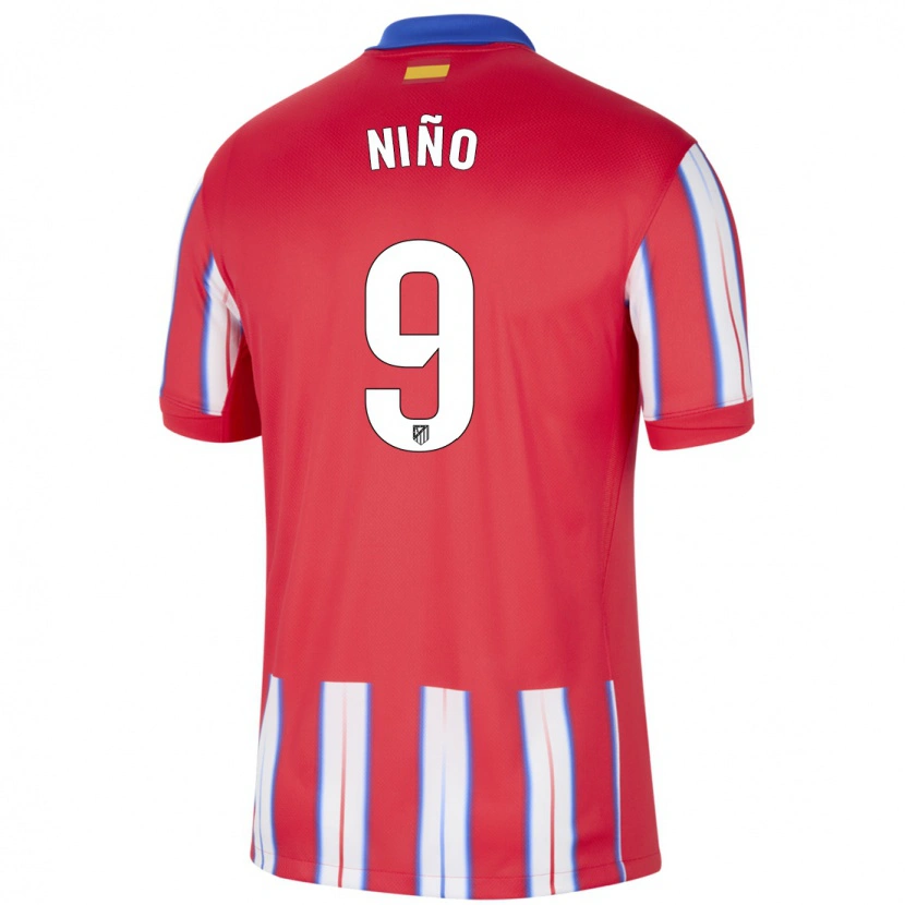 Danxen Kinderen Adrián Niño #9 Rood Wit Blauw Thuisshirt Thuistenue 2024/25 T-Shirt