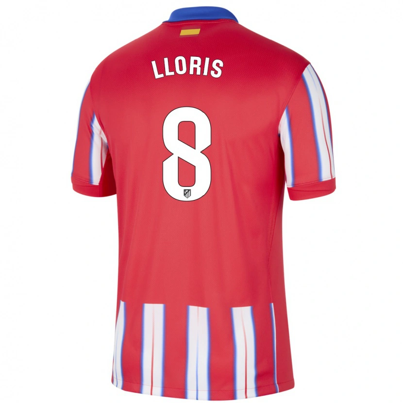 Danxen Kinderen Silvia Lloris #8 Rood Wit Blauw Thuisshirt Thuistenue 2024/25 T-Shirt