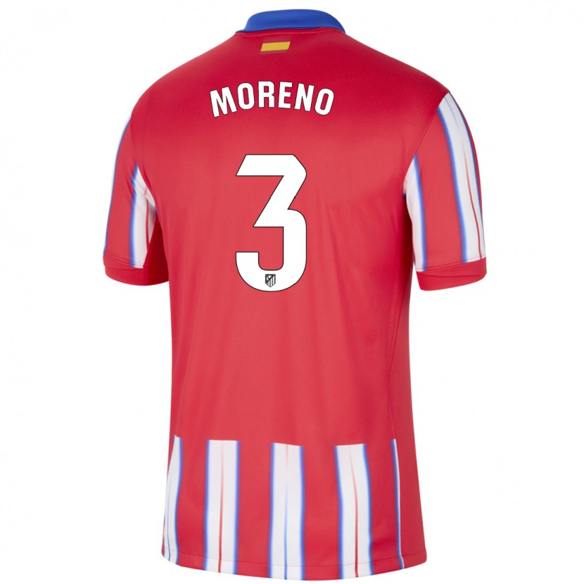 Danxen Kinderen Marco Moreno #3 Rood Wit Blauw Thuisshirt Thuistenue 2024/25 T-Shirt