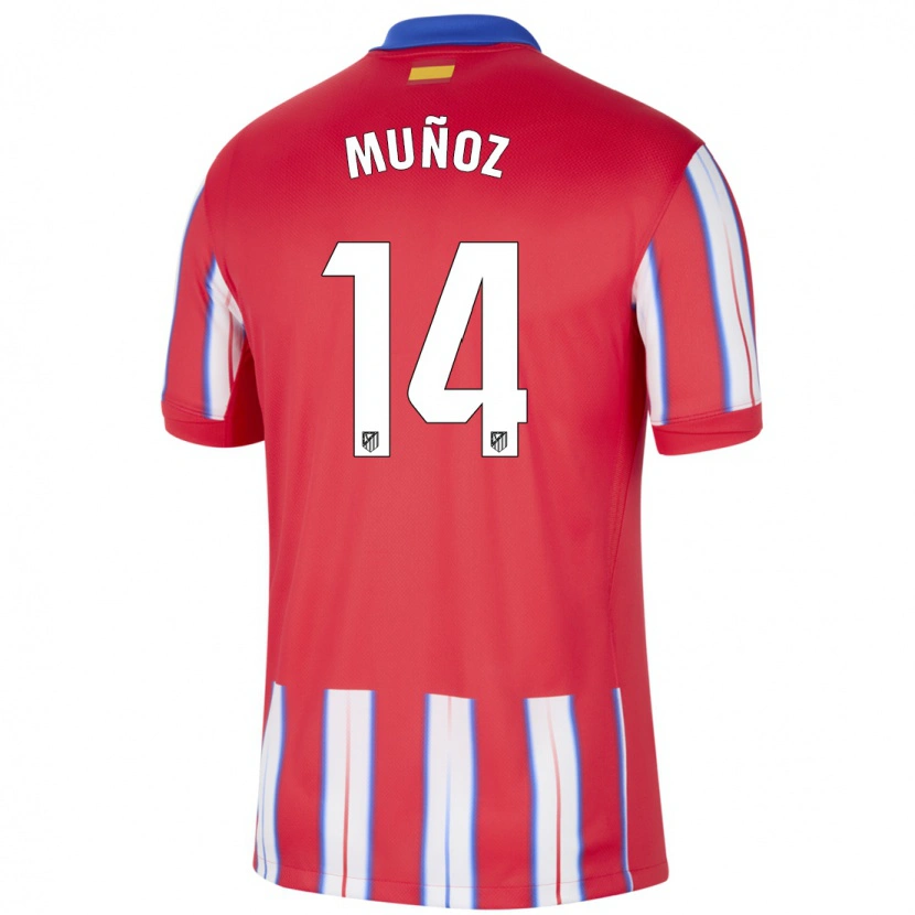 Danxen Kinderen David Muñoz #14 Rood Wit Blauw Thuisshirt Thuistenue 2024/25 T-Shirt