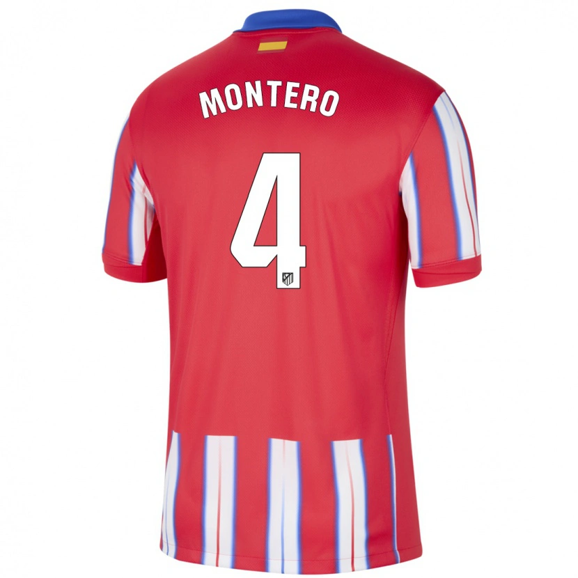 Danxen Kinderen Francisco Montero #4 Rood Wit Blauw Thuisshirt Thuistenue 2024/25 T-Shirt